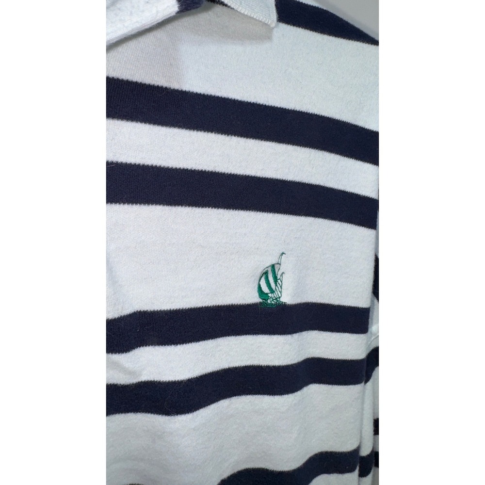Nautica Long Sleeve Shirt Mens Super Soft XL Cotton Vintage 90s Striped Polo - Picture 3 of 8